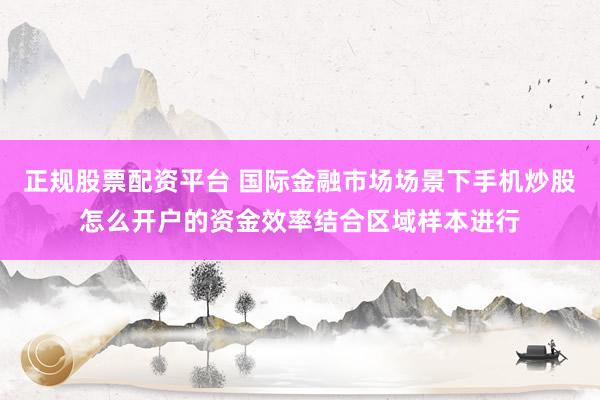 正规股票配资平台 国际金融市场场景下手机炒股怎么开户的资金效率结合区域样本进行