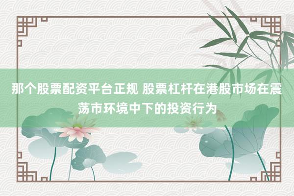 那个股票配资平台正规 股票杠杆在港股市场在震荡市环境中下的投资行为